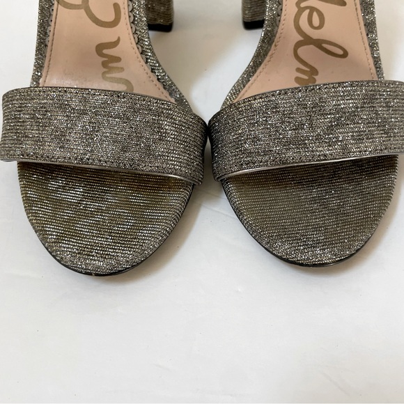 Sam Edelman Yaro Metallic Block Heel Size 8 Wide - Picture 5 of 12